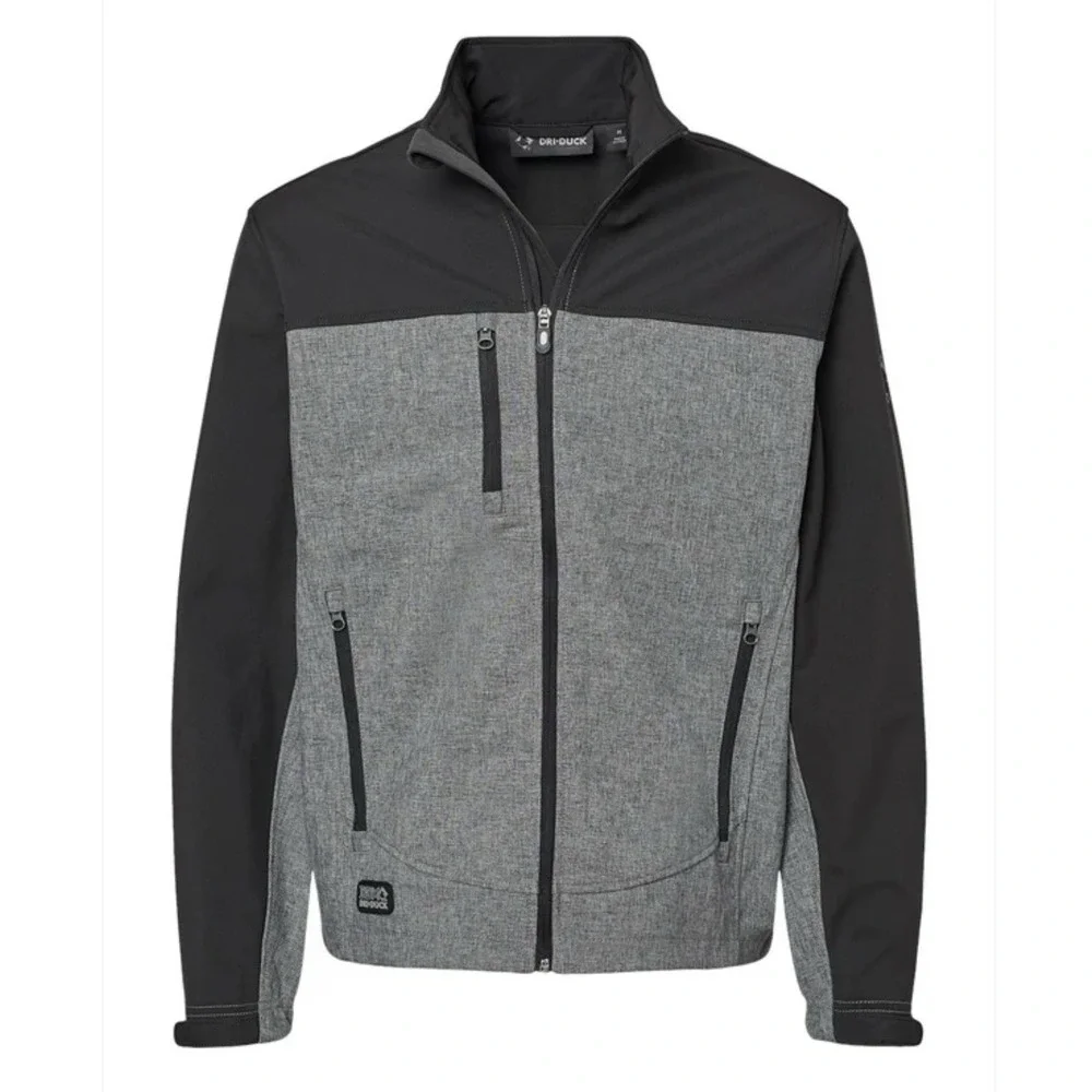 DRI DUCK 5350 Motion SoftShell Jacket Mens 3XL Black/Heather Water Resistant NWT